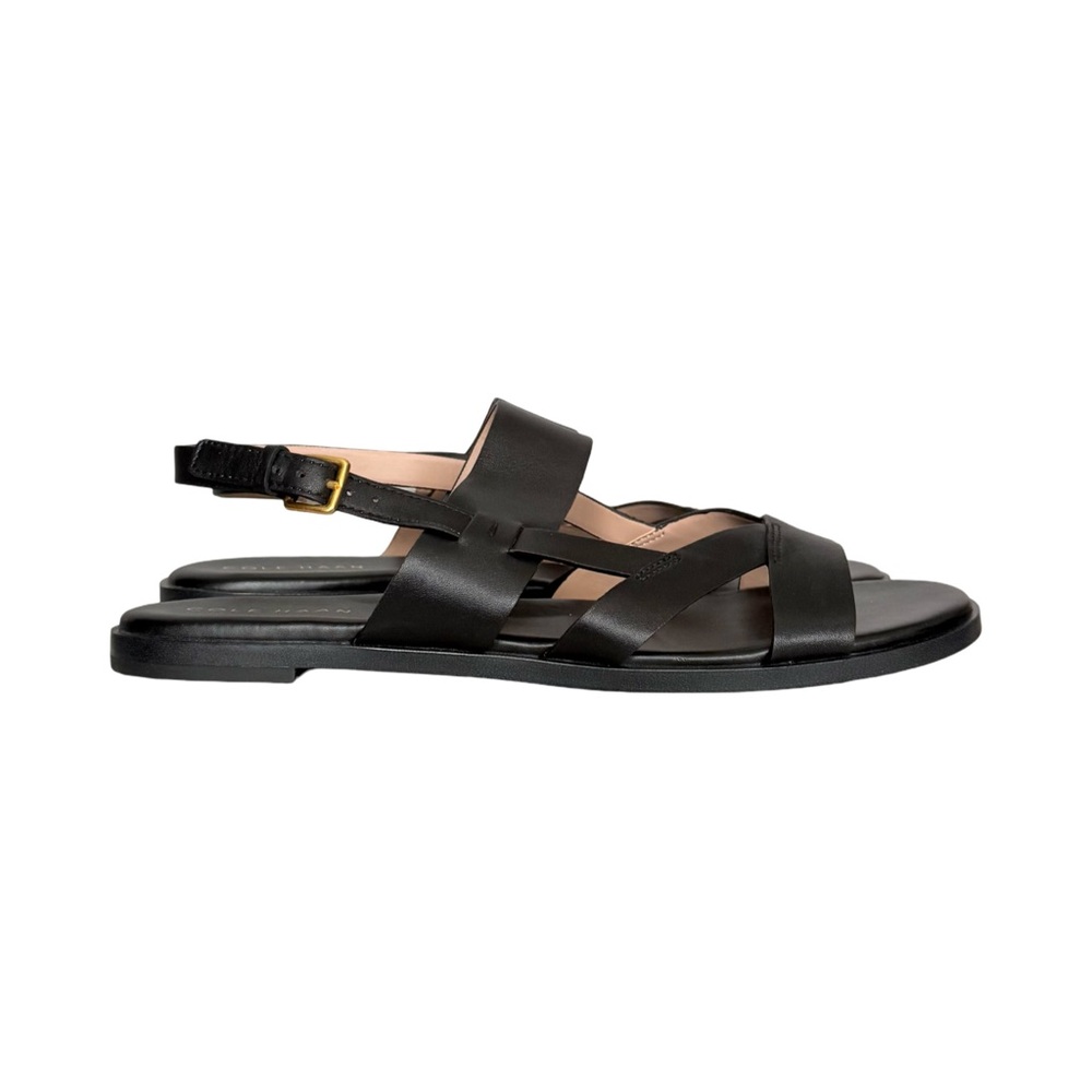 Cole Haan Women's Fawn Flat Sandal Black Leather Strappy Size 10 NWOB - Picture 4 of 9